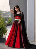 ManRasiya , Trendy Black and Red Fully Stitched Lehenga for Navratry 2026 -SOC001RK