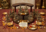 Festival Special Brass Ashta-lakshmi idols with Wooden frame -HV001BA