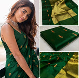 Mukta , Green Pure Chanderi Silk Saree for women -ANSA001CS