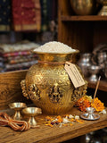 Beautiful Brass Asht-lakshmi Kalash for Puja -HR001BK