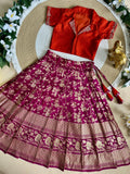 Dress your little princess in timeless elegance with our beautifully crafted Fully Stitched Lehenga Choli Set-SOC001KL