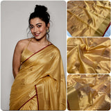 South Indian Celebrity Rashmika Mandana Inspired Pure Chanderi Silk Saree for women -ANSA001CS