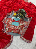 Rosa , Red Saree with Ready made blouse -MISS001RSB