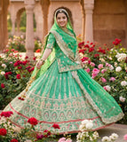 Green Designer  Gher  Lehanga Suit for Women -JAIPURI001LSB