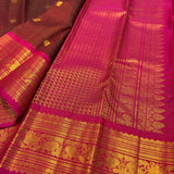 Rajeswari , Kanjivaram Pure silk handloom double warp with contrast Grand Pallu and blouse Vaira oosi kattam Bridal 2g -PDS001VO