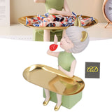 Nordic Cute Girl with Metal tray for candy’s/ Keys / visiting card / Brushes / makeup -AKSH001NG