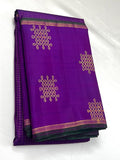 Malarveni , Violet shade Kolam Design Kanjeevaram Silk Saree with 2 Gram Zari -SACHI001VKS