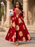 Beautiful printed Premium Rayon one pc dress for women -FOF001OP