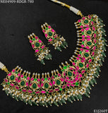 Maahira , Designer Kundan Carved stone Bridal Neckalce Set for women -SIP001DNS
