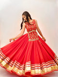 Albela , Fully stitched Beautiful Red Georgette Lehenga Choli for Navratry 2026-SOC001RL