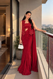 Tamanna , Karva Chauth 2026 Special Red Ready to wear Saree with Jacket-VIVA001RW