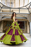 Navratri  2026 , Parrot Green  Beautiful Fully stitched Lehenga for women -SOC001BLB