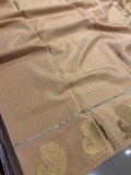 Annapakshi Design Golden Beige Pure Mysore Silk Saree for women -SACHI001MS