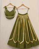 Jhankar ,Mustard Green   Stunning lehenga choli set, crafted for Navratri 2026-FOF001LMG