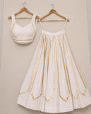 Jhankar ,White  Stunning lehenga choli set, crafted for Navratri 2026-FOF001LW