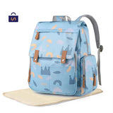 Beautiful Pastel Blue  Shade Printed Convenient Mother Bag -GUP001MBC