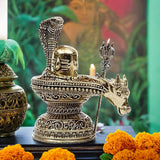 Brass Shivlingam with Gomukhi Jaldhari and protecting Naag and Trishul -HRH001SL