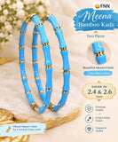 Blue  and Gold  Bamboo Meena kada Bangles for women -JAYDU001BU