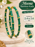 Green& and Gold  Bamboo Meena kada Bangles for women -JAYDU001GR