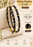 Black and Gold Bamboo Meena kada Bangles for women -JAYDU001BL