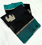 Ashtami ,Chanderi Handweaved  Pure Pattu silk saree for women -ANSA001PS