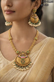 Tarangini , Antique Gold Finish Minakari Temple Necklace Set for women -LUCK001MKF