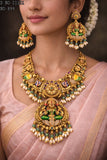 Garima , Antique Gold Finish Bridal Minakari Temple Necklace Set for women -LUCK001MKD
