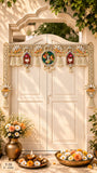 Transform your home entrance or pooja room into a serene space with Radha Krishna love-themed door decoration-AKSH001RKD
