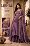 Mauve Purple   shade Stunning Cape Top  Paired With a Skirt  and Cape -RG001CTX