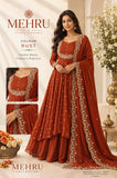 Rust  shade Stunning Cape Top  Paired With a Skirt  and Cape -RG001CTQ