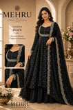 Black  shade Stunning Cape Top  Paired With a Skirt  and Cape -RG001CTH