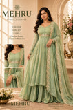Pista Green  shade Stunning Cape Top  Paired With a Skirt  and Cape -RG001CTK