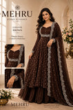Brown  shade Stunning Cape Top  Paired With a Skirt  and Cape -RG001CTE
