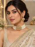 Damini , elegant Pearl Choker Necklace set for women -JAYDU001PC