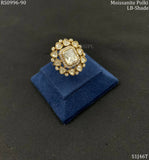 Malini , Gold Finish Moissonite Polki Finger Ring for women -JAYDU001FR