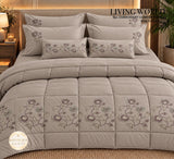 Living World  by Shivaura 8 PC 400TC Pure Cotton Embroidery Comforter Set - RISH001LWE