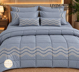 Living World  by Shivaura 8 PC 400TC Pure Cotton Embroidery Comforter Set - RISH001LWD