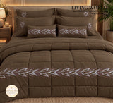 Living World  by Shivaura 8 PC 400TC Pure Cotton Embroidery Comforter Set - RISH001LWA