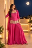 Moon , Designer Pink  Top Palazo and Duppatta for women -RMP001KPD
