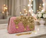 Patel Pink Karwa Chauth 2026 Special Premium Collection Clutch for Women -LUXE001CB