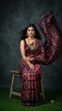 Narmada , Exclusive Pochampally twill ikkat silk saree for women -POCHA001SE