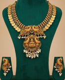 Jayabarathi , Antique Gold Finish Temple Necklace Set for women -NEER001TNJ