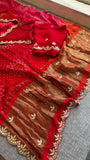 Suhagan , Pure Soft Gajji Silk Lakdi Patte Saree -JAYDU001LPS