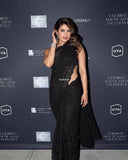 Bollywood Diva Priyanka Chopra inspired Beautiful Soft Georgette Saree With 5mm Sequins Embroidery -SLC001BSS