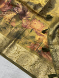 Chandana , Golden Glass Tissue Silk Saree for women -DP001TSS