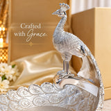 Set of 10 , Silver Plated Peacock Platter with Seude Box Packing for Gifting This Diwali 2026 - VI001PP