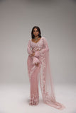 Pink Doll , Bollywood Replica Pink Sequins Saree for women -FOF001PS