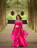 Designer Pink Karwachauth 2026 Special Saree with Shrug -RIMP001PSS