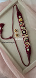 Nagina , Fusion Motifs in Maroon Thread work Necklace Set for women -JAYDU001FT