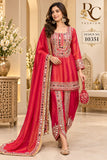 Luxurious Shimmer Fabric with stunning Mirror Work Intricate embroidery with a dazzling festive  Dress -RIMP001FD